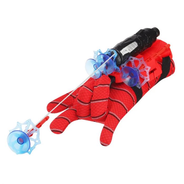 Іграшка перчатка рукавичка супергероя людина павук Spiderman (Спайдермен) з пусковим механізмом та подарунком 8825-1A (відео в описі)