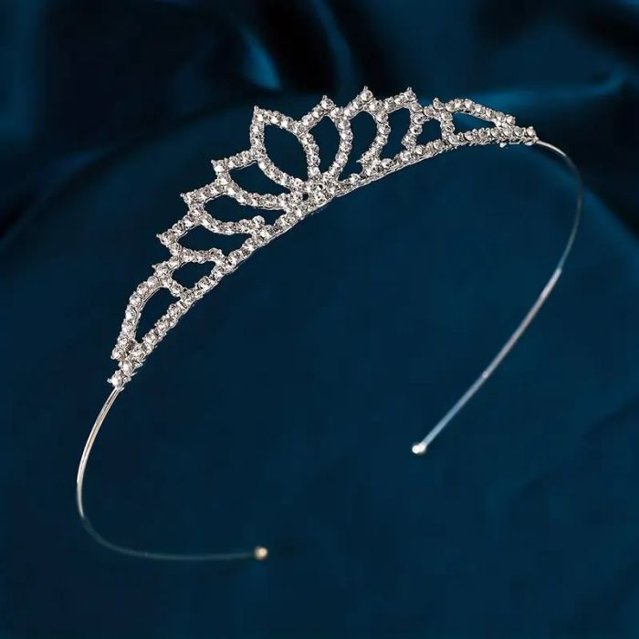 Діадема (тіара) у вигляді корони HG-293-Y колір срібло , матеріал метал