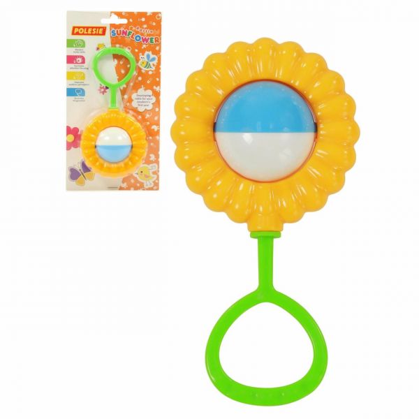 Дитяча іграшка брязкальце в ручку для немовлят соняшник 70739