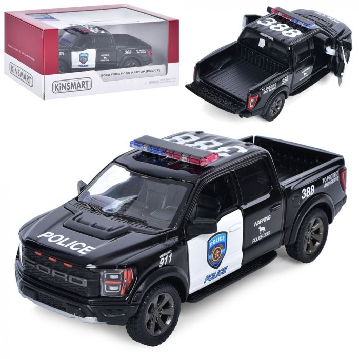 Дитяча іграшка поліцейський автомобіль 2022 Ford F-150 Raptor (Police) KT 5436 WP метало - пластиковий корпус