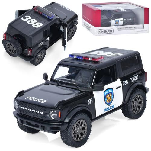 Дитяча іграшка поліцейський автомобіль 2022 Ford Bronco (Police) KT 5438 WP метало - пластиковий корпус, відчиняються двері