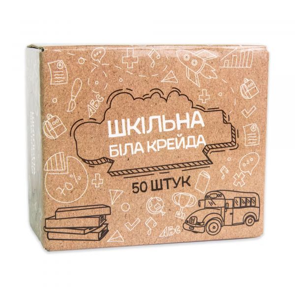 Крейда шкільна для дошки біла 50 шт 50133