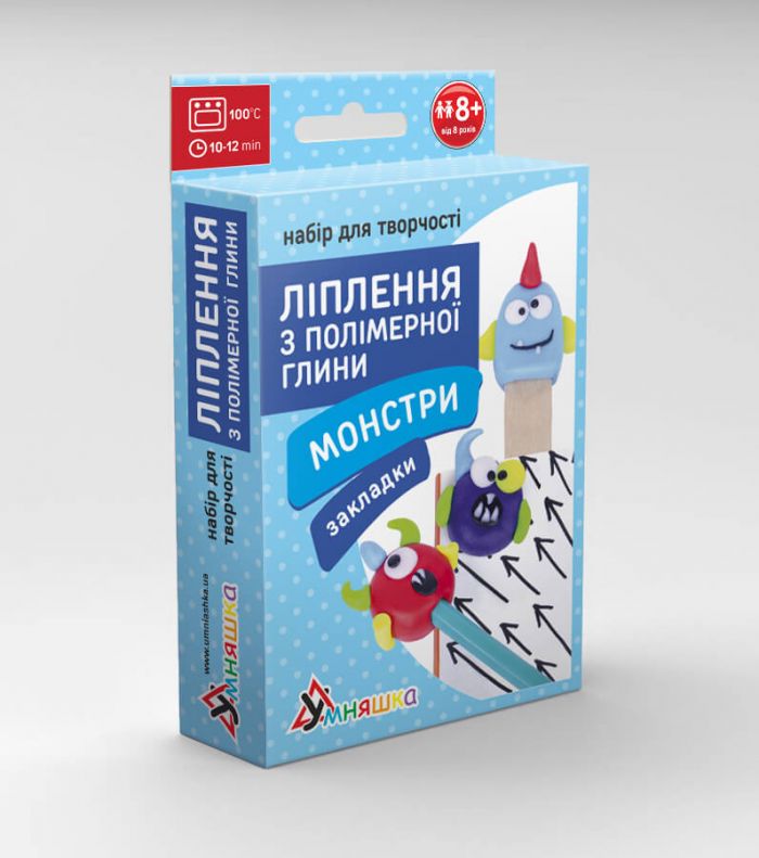 Набір для дитячої творчості ліплення з полімерної глини ПГ-006 закладки Монстри