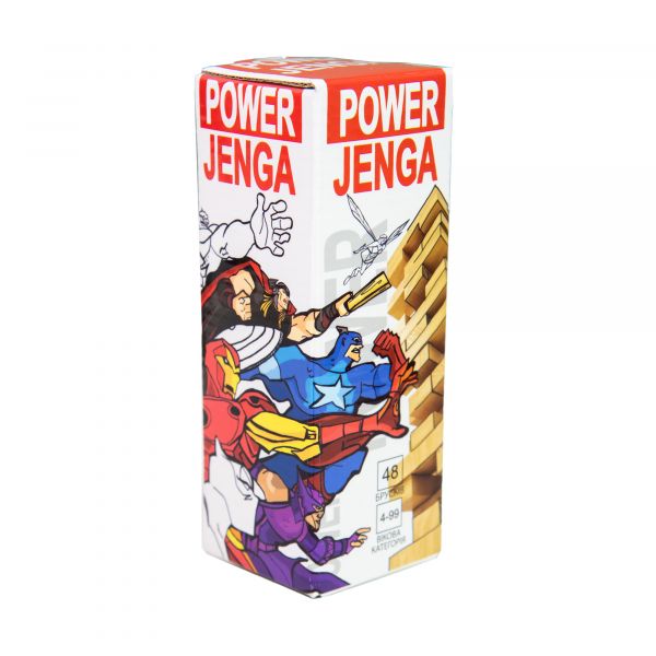 Настільна гра джанга Jenga дженга (Вік 6+) 48 брусків українською мовою Strateg 30275