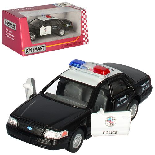 Дитяча іграшка поліцейський автомобіль Ford Crown Victoria Police (Police) KT 5327 W метало - пластиковий корпус, відчиняються двері