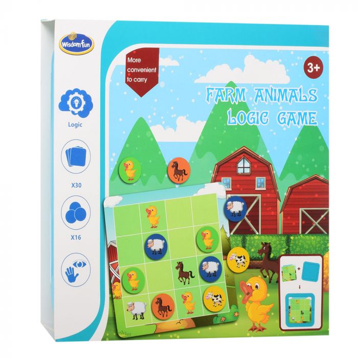 Дитяча ровиваюча логічна гра (Pod Aimals, Forest Aimals, Farm Aimals)  968-1-2-3 картки/фішки з тваринами, 3 вида