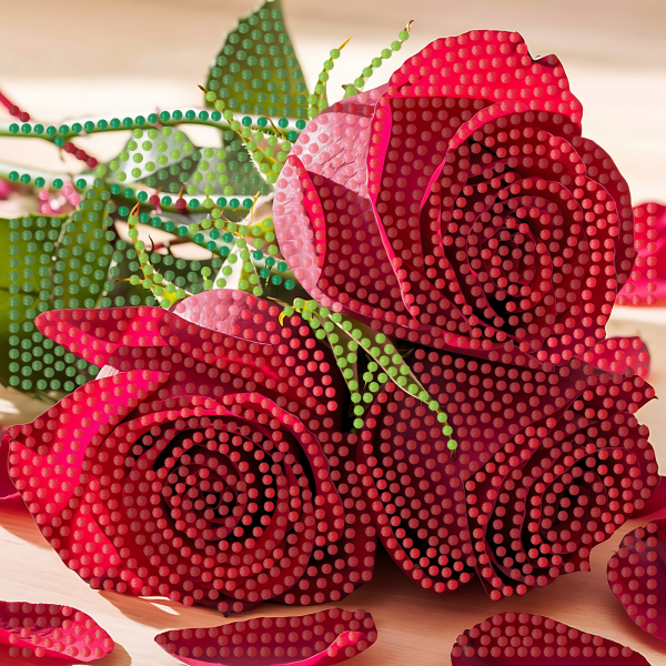 Набір для творчості алмазна картина Троянди Strateg розміром 18х18 см (ZAV1818-16)