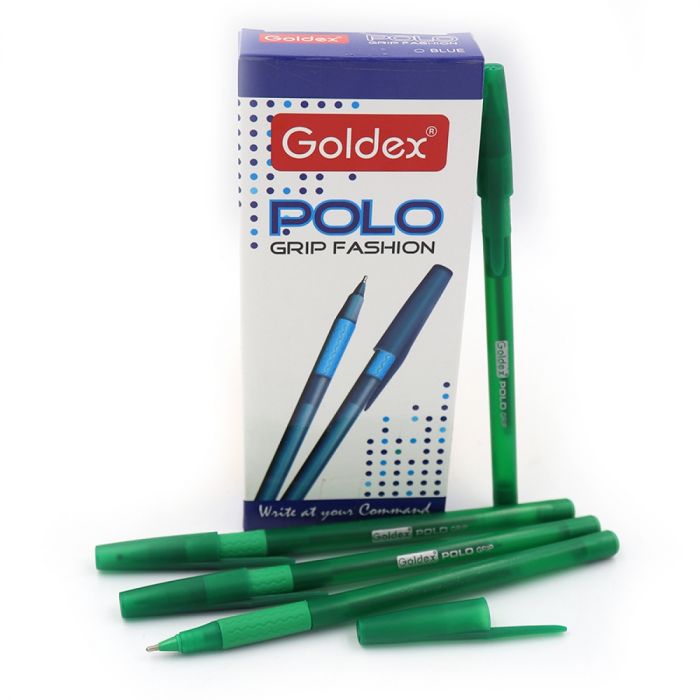 Ручка масляна зелена Goldex Polo grip Fashion #422 Індія 1,0мм грип 
