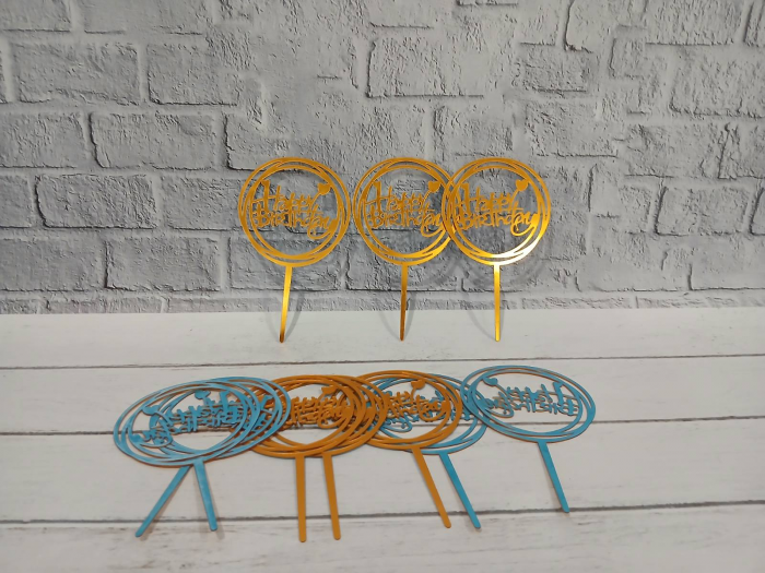 Акриловий топер для торта (4006) з днем народження