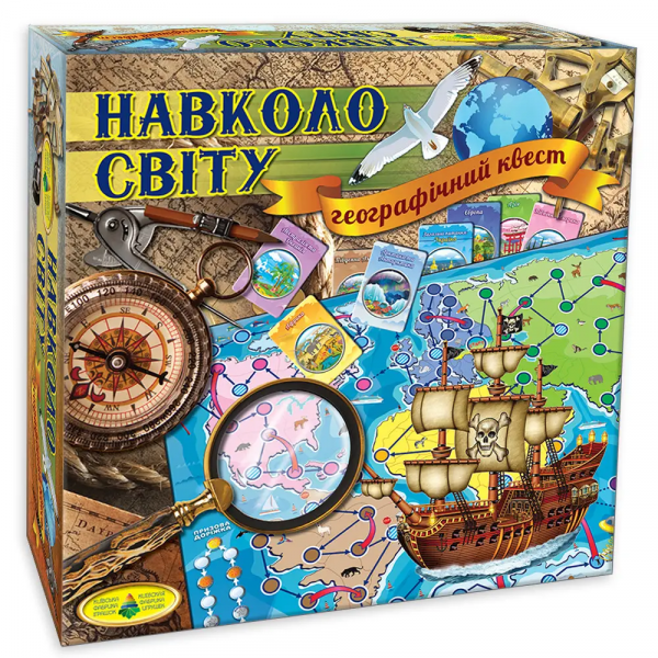 Настільна гра навколо світу (вік 10+) географічна навчальна (КФІ 2258)