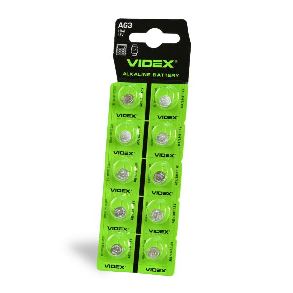 Батар часов Videx AG3/LR41 BLISTER CARD 10 pcs