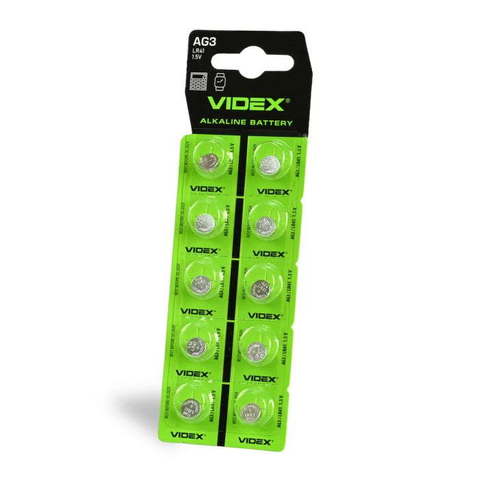 Батар часов Videx AG3/LR41 BLISTER CARD 10 pcs