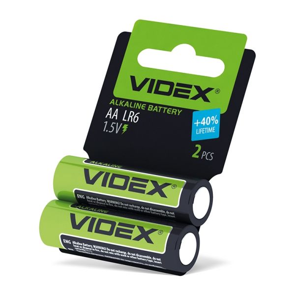 Батарейка лужна Videx LR6/AA 2шт SHRINK CARD ціна за 1 шт