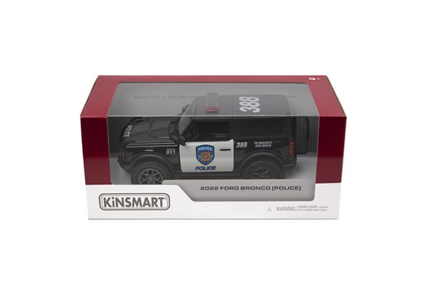Дитяча іграшка машинка поліція FORD BRONCO (POLICE) 2022 KT5438WP Kinsmart