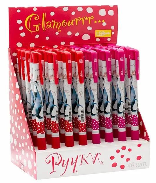 Ручка кулькова масляна автомат серія Glamour cats 0,7мм, синя 411305