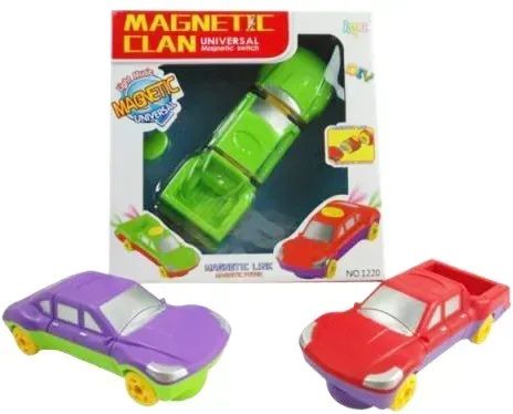 Дитяча іграшка для малюка машинка - магнітний конструктор (1220 keyu) світло, звук, рух