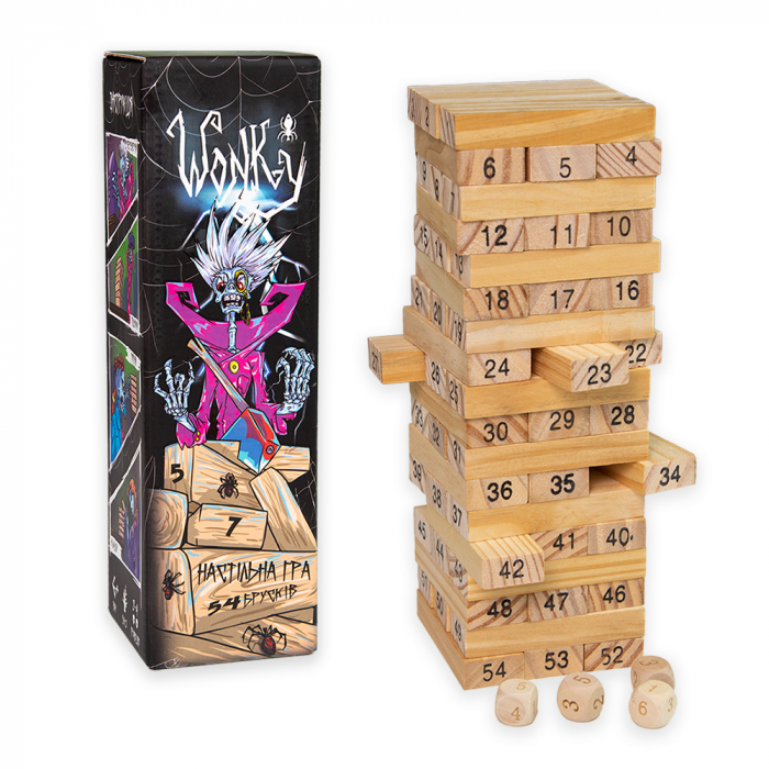 Настільна гра джанга Jenga дженга 48 брусків Wonky дерев'яна ( вІК 8+)  (30358)