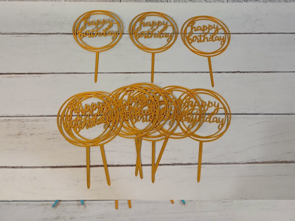 Акриловий топер для торта (4007) з днем народження, відео в описі 