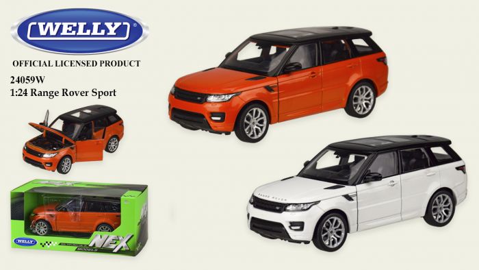Дитяча іграшка машинка металева, 1:24, RANGE ROVER SPORT, відкриваються двері, капот, 24059 WELLY