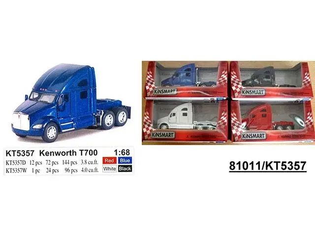 Дитяча іграшка машинка металева тягач трейлеру Kinsmart Kenworth T700 KT5357W