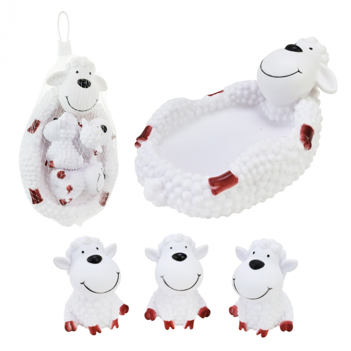 Дитяча іграшка пискавка вівця з дітками (AY014D) сітка 19,5*12*9см