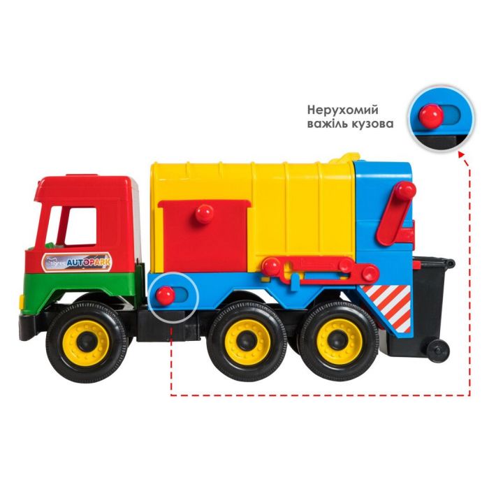 Дитяча іграшка машинка сміттєвоз Middle truck 39224 Тигрес ( відео в описі)