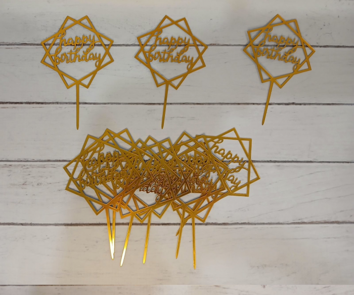 Акриловий топер для торта (4009) з днем народження, відео в описі 