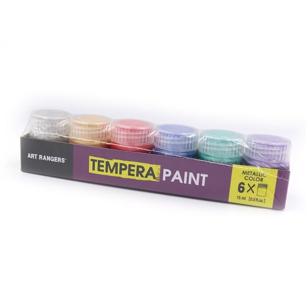 Фарби гуаш водорозчинні металік 6 кольорів по 15 мл TEMPERA Pastel ART RANGERS Metallic PT23.06015.A