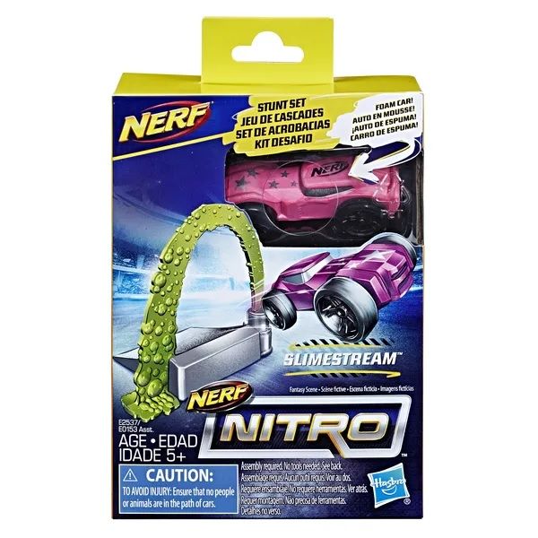 Дитячий ігровий набір Hasbro Nerf Nitro Zapblast перешкода і рожева машинка (E2537) ( відео в описі)