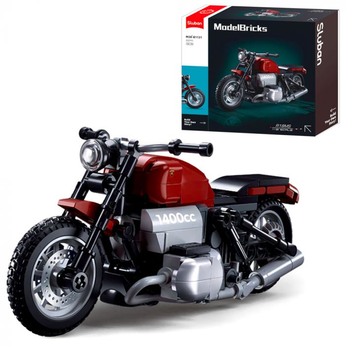 Дитяча іграшка конструктор мотоцикл 222 деталі M38-B1131 SLUBAN Model Bricks motorcycle toy в коробці 22-19-6 см