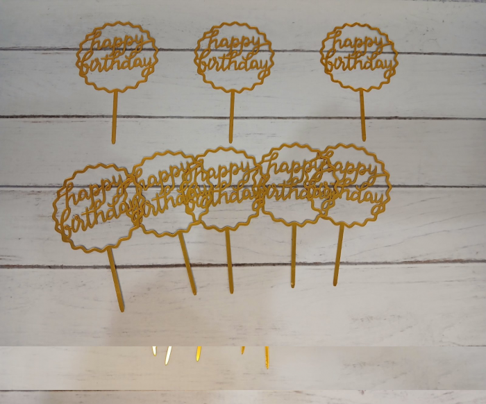 Акриловий топер для торта (4010) з днем народження, відео в описі 