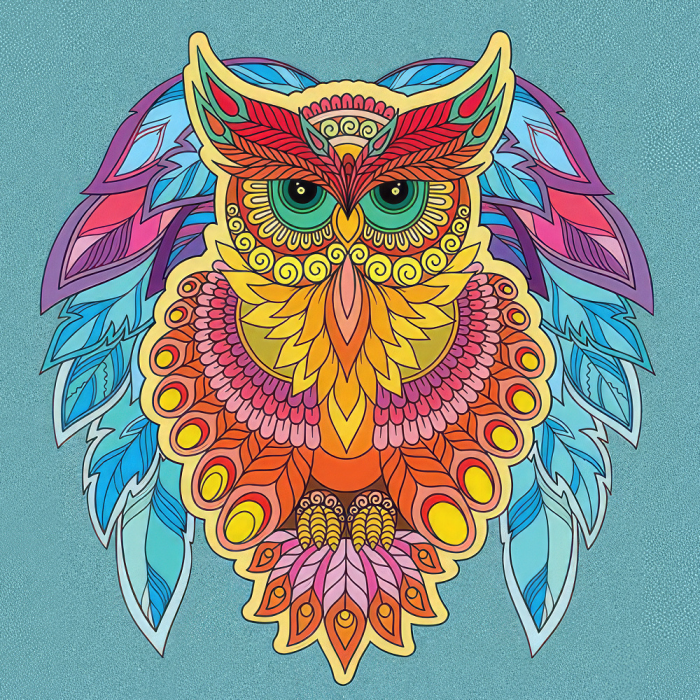 Живопис розпис картина за номерами-антистрес Strateg Сова розміром 30х30 см  (JCEE36812)