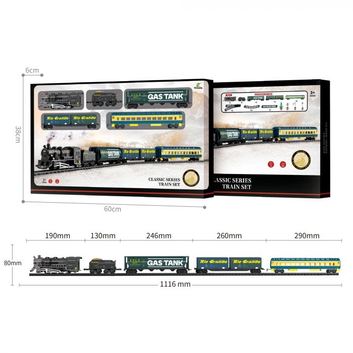 Дитяча іграшка залізна дорога (залізниця) 500 см, FENFA 1601C, маштаб 1:87, світло та звук