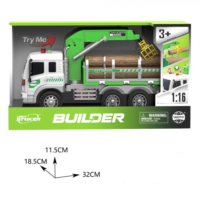 Дитяча іграшка фрикційна вантажна машинка з навантажувачем і дровами WY300E WENYI