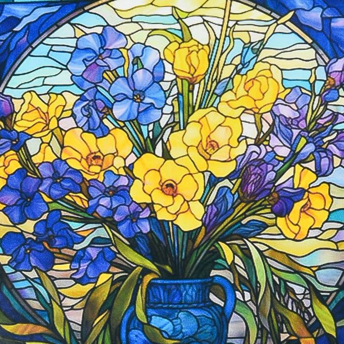 Набір для творчості алмазна вишивка картина мозаїка вітражні квіти Strateg розміром 30х30 см DEEX16280