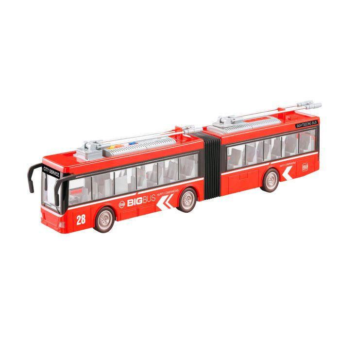 Дитяча іграшка тролейбус WY915A WENYI фрикційний механізм, світло, звук, відео в описі 