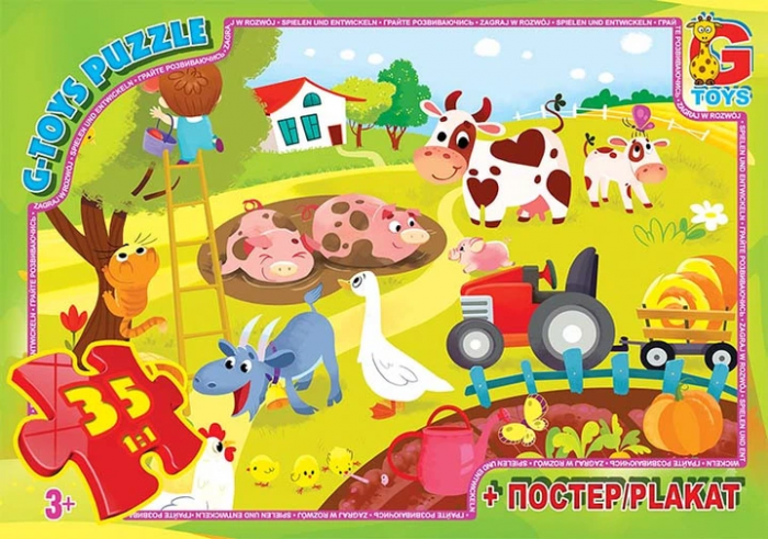 Дитяча гра пазли із серії Вчимося з задоволенням: життя на фермі 35 елементів GF05 ТМ G-Toys