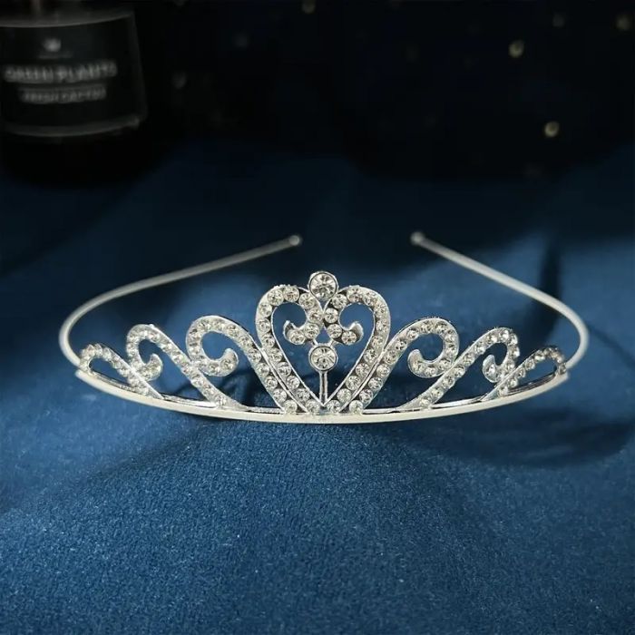Діадема (тіара) у вигляді корони A-27 колір срібло , матеріал метал