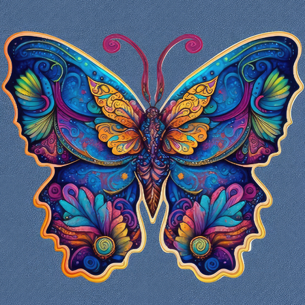 Живопис розпис картина за номерами-антистрес Strateg Яскравий метелик  розміром 30х30 см  (JCEE36807)