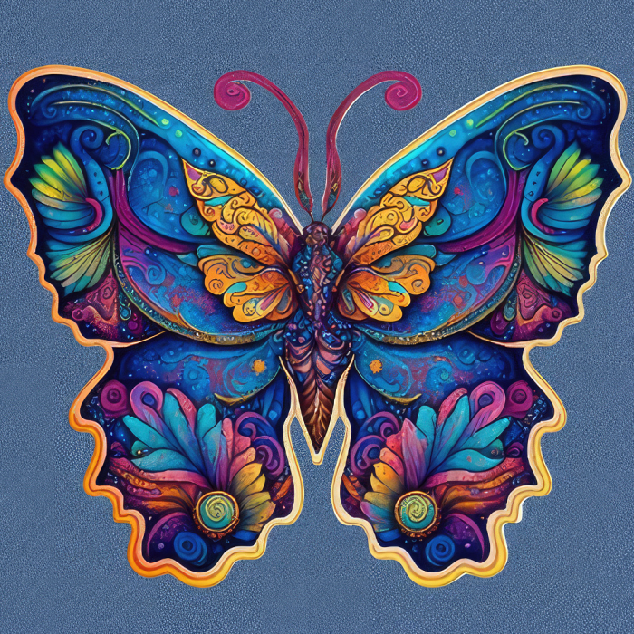 Живопис розпис картина за номерами-антистрес Strateg Яскравий метелик  розміром 30х30 см  (JCEE36807)