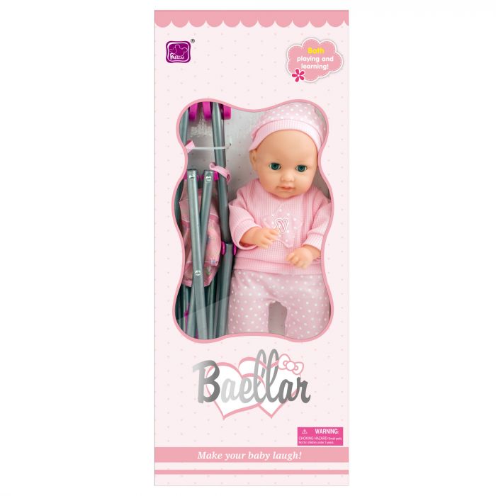 Дитяча іграшка лялька пупс з коляскою, розмір 35 см 15999 BAELLAR