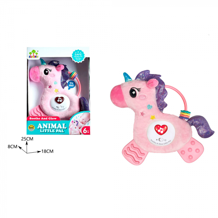 М'яка іграшка єдиноріг зі світлом і звуком SL88050 SUNLIKE®, відео в описі 