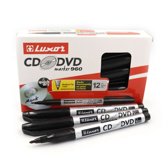 Маркер Luxor CD / DVD чорний 3501