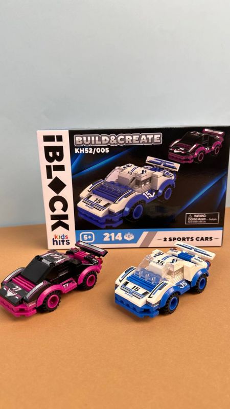 Дитяча іграшка конструктор гоночний автомобіль Kids hits IBLOCK JUNIOR KH52/005 МЕГАКАРИ 212 деталей ( відео в описі)