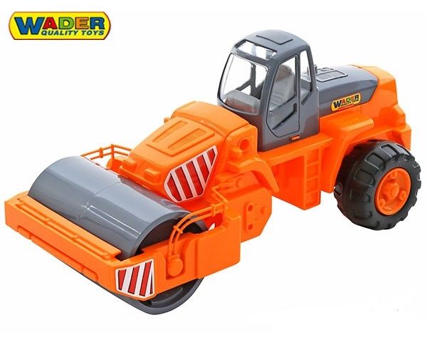 Дитяча іграшка машинка дорожній каток у сіточці 36742 Wader, відео в описі 