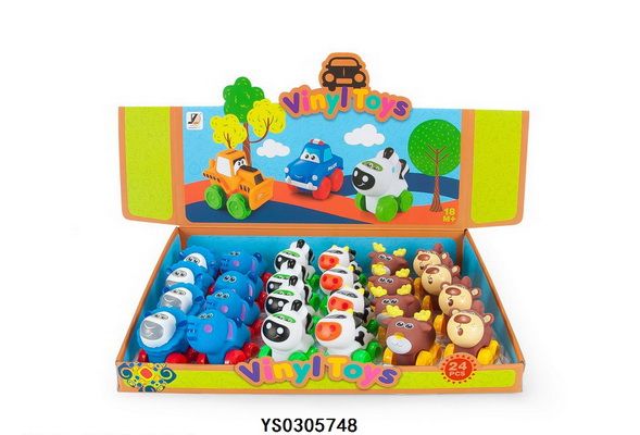 Дитяча іграшка гумова машинка від 7 см - тваринка Vinyl Toys JZD-045/046/047, 12 види ( відео в описі)
