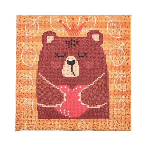 Набір для творчості вишивка хрестиком ведмежатко Strateg розміром 20х20 см AX-206