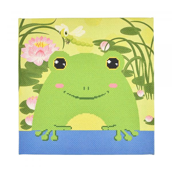 Набір для творчості вишивка хрестиком жабеня Strateg розміром 30х30 см AX-310