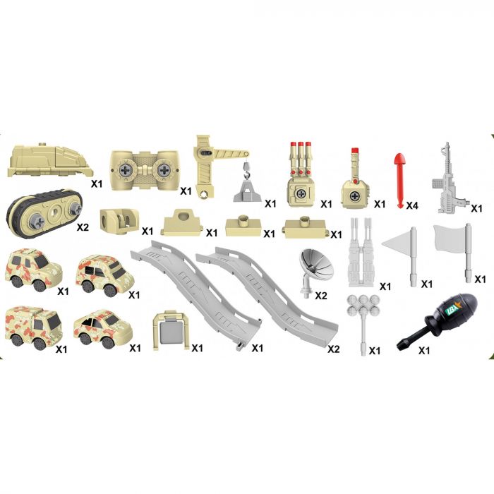 Дитяча іграшка автопакінг конструктор 269-69 ASSEMBLY DIY TOYS 31 деталь набір гірка танк з машинками