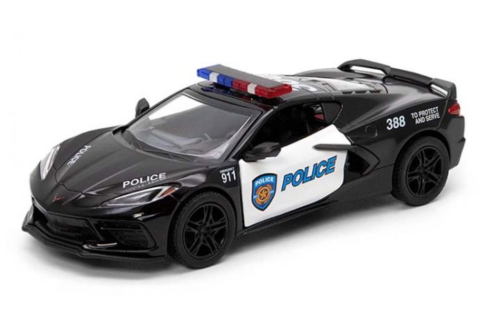 Дитяча іграшка поліцейський автомобіль Chevrolet Corvette 2021(Police) KT 5432 WP маштаб 1:36 , метало - пластиковий корпус